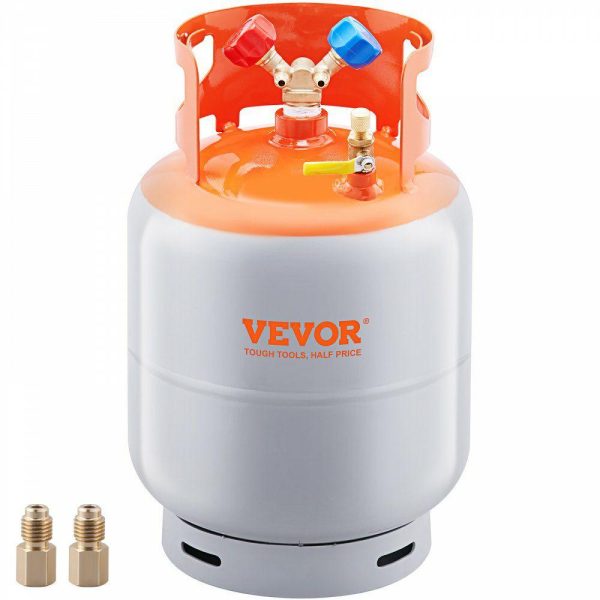 Air Conditioning & Heat |   Refrigerant Recovery Tank, 50 LBS Capacity, 400 psi Portable Cylinder Tank with Y-Valve for Liquid/Vapor, High-sealing Recovery Can for R22/R134A/R410A, Orange+Gray Air Conditioning & Heat Air Conditioning & Heat