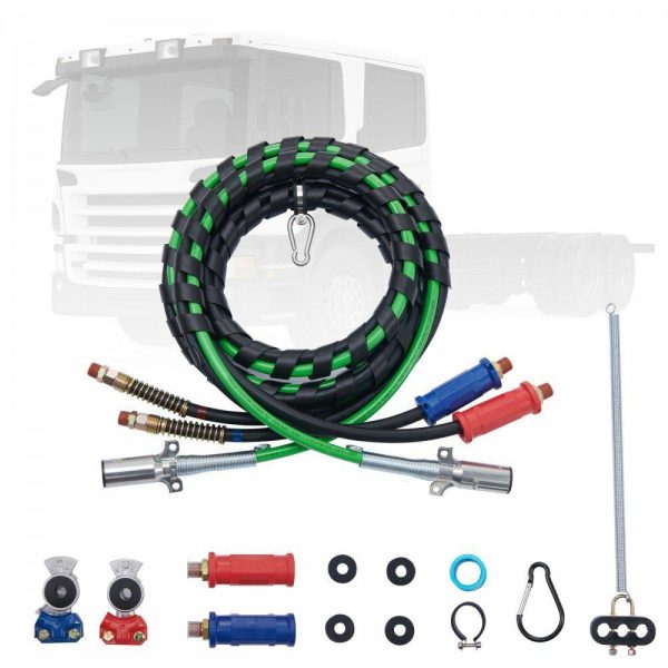 Automotive Accessories |   12FT Semi Truck Air Lines Kit with 2PCS Glad Hands, 3-in-1 Air Hoses & 7 Way ABS Electric Power Line, with 2PCS Gladhand Handles, 4PCS Seals and Tender Spring Kit for Semi Truck Trailer Tractor Automotive Automotive Accessories