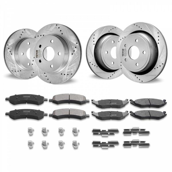 Automotive Accessories |   Drilled Slotted Front and Rear Brake Rotors Pads Kit for Dodge Ram 1500 Automotive Automotive Accessories