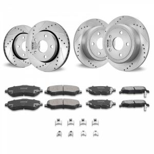 Automotive Accessories |   Drilled Slotted Front&Rear Brake Rotors Pads Kit for 07-2017 Jeep Wrangler Automotive Automotive Accessories