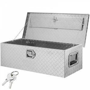 Automotive Accessories |   Heavy Duty Aluminum Truck Bed Tool Box, Diamond Plate Tool Box with Side Handle and Lock Keys, Storage Tool Box Chest Box Organizer for Pickup, Truck Bed, RV, Trailer, 30″x13″x9.6″, Silver Silver Automotive Automotive Accessories