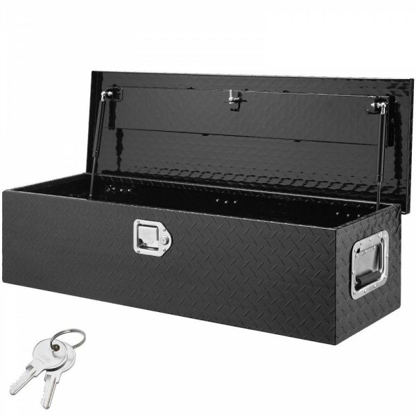 Automotive Accessories |   Heavy Duty Aluminum Truck Bed Tool Box, Diamond Plate Tool Box with Side Handle and Lock Keys, Storage Tool Box Chest Box Organizer for Pickup, Truck Bed, RV, Trailer, 39″x13″x10″, Black Black Automotive Automotive Accessories