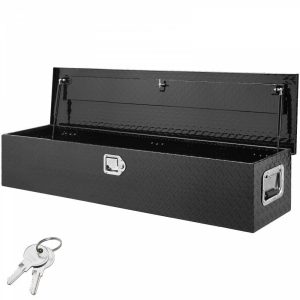 Automotive Accessories |   Heavy Duty Aluminum Truck Bed Tool Box, Diamond Plate Tool Box with Side Handle and Lock Keys, Storage Tool Box Chest Box Organizer for Pickup, Truck Bed, RV, Trailer, 48″x15″x15″, Black Black Automotive Automotive Accessories