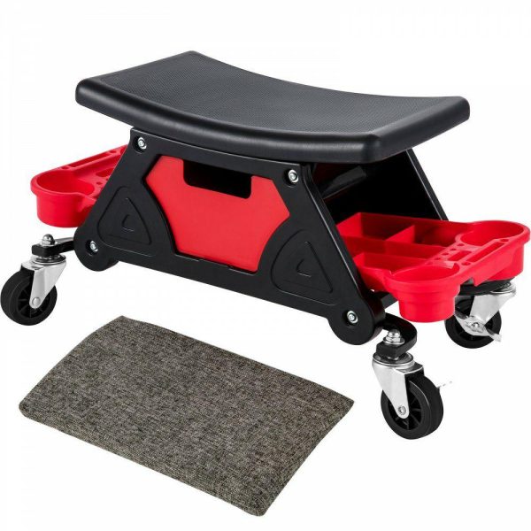 Automotive Accessories |   Mechanic Stool 300 LBS Capacity Garage Stool with Wheels, Heavy Duty Rolling Mechanics Seat, with Three Slide Out Tool Trays and Drawer, Rolling Tool Seat for Automotive Auto Repair Automotive Automotive Accessories