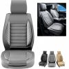 Automotive Accessories |   Seat Covers, Universal Car Seat Covers Front Seats, 2pcs Faux Leather Seat Cover, Semi-enclosed Design, Detachable Headrest and Airbag Compatible, for Most Cars SUVs and Trucks Gray Gray Automotive Automotive Accessories