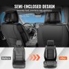 Automotive Accessories |   Seat Covers, Universal Car Seat Covers Front Seats, 2pcs Faux Leather Seat Cover, Semi-enclosed Design, Detachable Headrest and Airbag Compatible, for Most Cars SUVs and Trucks Black Black Automotive Automotive Accessories