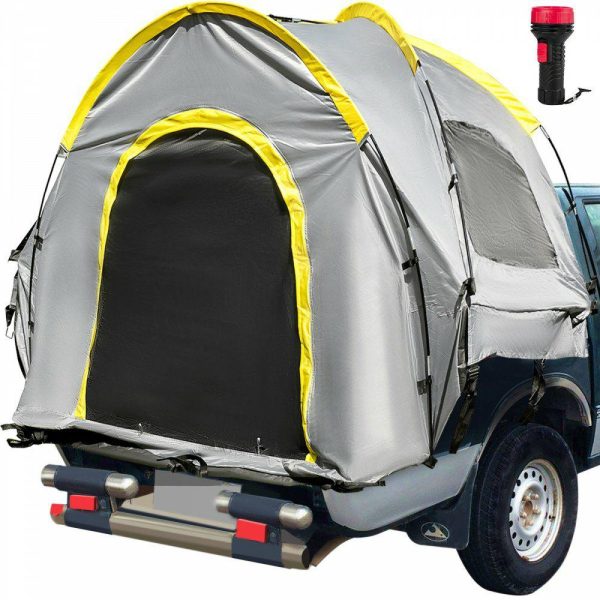 Automotive Accessories |   Truck Tent Standard 6.5’ Truck Bed Tent, Pickup Tent, Waterproof Truck Camper, 2-Person Sleeping Capacity, 2 Mesh Windows, Easy To Setup Truck Tents For Camping, Hiking, Fishing, Grey Color Automotive Automotive Accessories