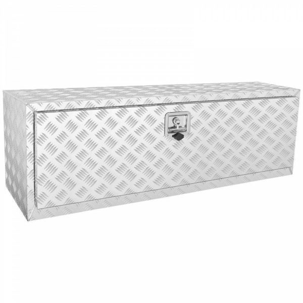 Automotive Accessories |   Underbody Truck Box, 48″×17″×18″ Pickup Storage Box, Heavy Duty Aluminum Diamond Plate Tool Box with Lock and Keys, Waterproof Trailer Storage Box with T-Handle Latch for Truck, Van, Trailer Automotive Automotive Accessories