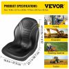 Automotive Accessories |   Universal Tractor Seat Replacement 2 Pack, Compact High Back Mower Seat Pair, Black Vinyl Forklift Seat, Central Drain Hole Skid Steer Seat with Mounting Bolt Patterns Automotive Automotive Accessories