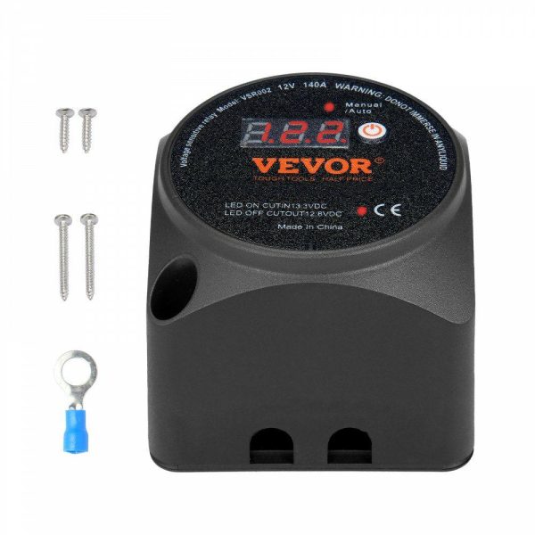 Automotive Electrical |   Dual Battery Isolator Kit, 12V 140Amp, Manual and Auto Modes VSR Voltage Sensitive Relay with LCD Screen, Smart Battery Isolator for ATV UTV RV Camper Off-Road Vehicle Caravan Truck Boat Yacht Automotive Automotive Electrical