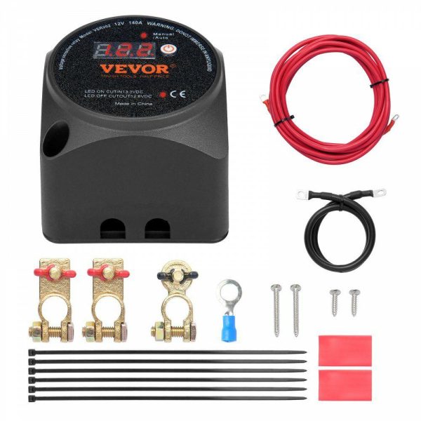 Automotive Electrical |   Dual Battery Isolator Kit, 12V 140Amp, Manual and Auto Modes VSR Voltage Sensitive Relay with LCD Screen, Smart Battery Isolator for ATV UTV RV Camper Off-Road Vehicle Caravan Truck Boat Yacht Automotive Automotive Electrical