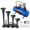 Automotive Electrical |   Train Horns Kit, 4 Trumpet Air Horn Kit, 150dB Train Horns for Pickup Trucks, 12V 120 psi Air Compressor 1.6 Gal/6 L Tank with Gauge for Any 12V Vehicle Car Truck Train Van Boat Automotive Automotive Electrical