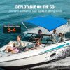 Boat Parts & Accessories |   3 Bow Bimini Top Boat Cover, 900D Polyester Canopy with 1″ Aluminum Alloy Frame, Waterproof and Sun Shade, Includes Storage Boot, 4 Straps, 2 Support Poles, 6’L x 46″H x 61″-66″W, Pacific Blue Automotive Boat Parts & Accessories