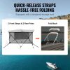 Boat Parts & Accessories |   3 Bow Bimini Top Boat Cover, Detachable Mesh Sidewalls, 600D Polyester Canopy with 1″ Aluminum Alloy Frame, Includes Storage Boot, 2 Support Poles, 2 Straps, 6’L x 46″H x 67″-72″W, Light Grey Automotive Boat Parts & Accessories