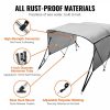 Boat Parts & Accessories |   3 Bow Bimini Top Boat Cover, Detachable Mesh Sidewalls, 600D Polyester Canopy with 1″ Aluminum Alloy Frame, Includes Storage Boot, 2 Support Poles, 2 Straps, 6’L x 46″H x 67″-72″W, Light Grey Automotive Boat Parts & Accessories