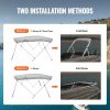 Boat Parts & Accessories |   4 Bow Bimini Top Boat Cover, 900D Polyester Canopy with 1″ Aluminum Alloy Frame, Waterproof and Sun Shade, Includes Storage Boot, 4 Straps, 2 Support Poles, 8’L x 54″H x 91″-96″W, Light Grey Automotive Boat Parts & Accessories