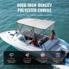 Boat Parts & Accessories |   4 Bow Bimini Top Boat Cover, Detachable Mesh Sidewalls, 600D Polyester Canopy with 1″ Aluminum Alloy Frame, Includes Storage Boot, 2 Straps, 2 Support Poles, 8’L x 54″H x 91″-96″W, Light Grey Automotive Boat Parts & Accessories