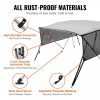 Boat Parts & Accessories |   4 Bow Bimini Top Boat Cover, Detachable Mesh Sidewalls, 600D Polyester Canopy with 1″ Aluminum Alloy Frame, Includes Storage Boot, 2 Straps, 2 Support Poles, 8’L x 54″H x 91″-96″W, Light Grey Automotive Boat Parts & Accessories