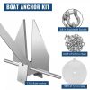 Boat Parts & Accessories |   Boat Anchor Kit 13 lb Fluke Style Anchor, Hot Dipped Galvanized Steel Fluke Anchor, Marine Anchor with Anchor, Shackles, Chain, Rope for Boat Mooring on The Beach, Boats from 20′-32′ Automotive Boat Parts & Accessories