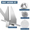 Boat Parts & Accessories |   Boat Anchor Kit 8.5 lb Fluke Style Anchor, Hot Dipped Galvanized Steel Fluke Anchor, Marine Anchor with Anchor, Rope, Shackles, Chain for Boat Mooring on The Beach, Boats from 15′-24′ Automotive Boat Parts & Accessories