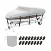 Boat Parts & Accessories |   Boat Cover, 23′-24′ Trailerable Waterproof Boat Cover, 600D Marine Grade PU Oxford, with Motor Cover and Buckle Straps, for V-Hull, Tri-Hull, Fish Ski Boat, Runabout, Bass Boat, Grey Automotive Boat Parts & Accessories