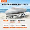 Boat Parts & Accessories |   Boat Cover, 23′-24′ Trailerable Waterproof Boat Cover, 600D Marine Grade PU Oxford, with Motor Cover and Buckle Straps, for V-Hull, Tri-Hull, Fish Ski Boat, Runabout, Bass Boat, Grey Automotive Boat Parts & Accessories