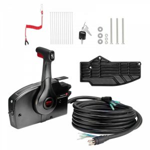 Boat Parts & Accessories |   Boat Throttle Control, 881170A15 Side-Mounted Outboard Remote Control Box for Mercury PT 2-Stroke, Marine Throttle Control Box with Power Trim Switch, 16.3 ft Harness 8+4 Pin, and Lanyard Automotive Boat Parts & Accessories