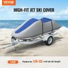 Boat Parts & Accessories |   Jet Ski Cover, 126″-135″ Trailerable Waterproof PWC Cover, Heavy-duty 600D Marine Grade PU Oxford Fabric, UV Resistant Seadoo Cover with Buckle Straps, Personal Watercraft Covers, Grey+Blue Automotive Boat Parts & Accessories