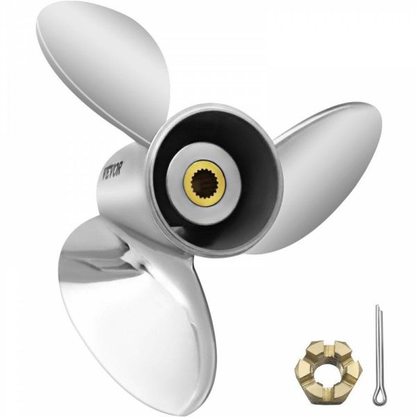 Boat Parts & Accessories |   Outboard Propeller, Replace for OEM 3860709, 3-Blade 14.5″ x 21″ Pitch Steel Boat Propeller, Compatible with Volvo Penta SX Drive All Models, w/ 19 Tooth Splines, RH Automotive Boat Parts & Accessories