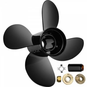 Boat Parts & Accessories |   Outboard Propeller, Replace for OEM 48-8M8026630, 4-Blade 10.3″ x 13″ Aluminum Boat Propeller, Compatible with Mercury Mariner 25HP Bigfoot/Command Thrust 60Hp Outboard, 13 Tooth Splines, RH Automotive Boat Parts & Accessories