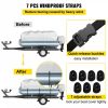 Boat Parts & Accessories |   Pontoon Boat Cover, Fit for 17′-20′ Boat, Heavy Duty 600D Marine Grade Oxford Fabric, UV Resistant Waterproof Trailerable Boat Cover w/ 7 Wind-Proof Straps, Gray Automotive Boat Parts & Accessories