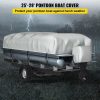 Boat Parts & Accessories |   Pontoon Boat Cover, Fit for 25′-28′ Boat, Heavy Duty 600D Marine Grade Oxford Fabric, UV Resistant Waterproof Trailerable Boat Cover w/ 2 Support Poles and 7 Wind-Proof Straps, Gray Automotive Boat Parts & Accessories