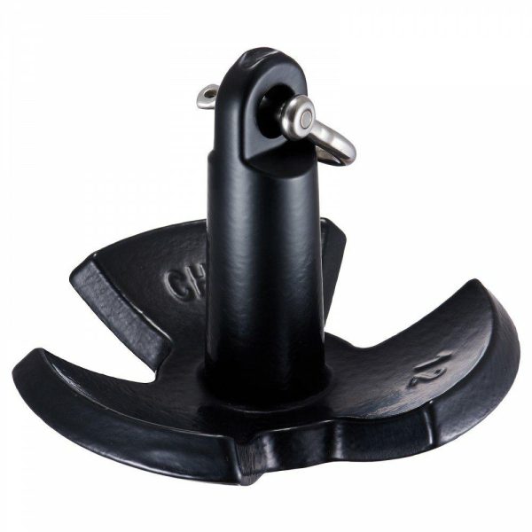 Boat Parts & Accessories |   River Anchor, 12 LBS Boat Anchor Cast Iron Black Vinyl-Coated with Shackle, Marine Grade Mushroom Anchor for Boats Up To 10 ft, Impressive Holding Power in River and Mud Bottom Lakes Automotive Boat Parts & Accessories