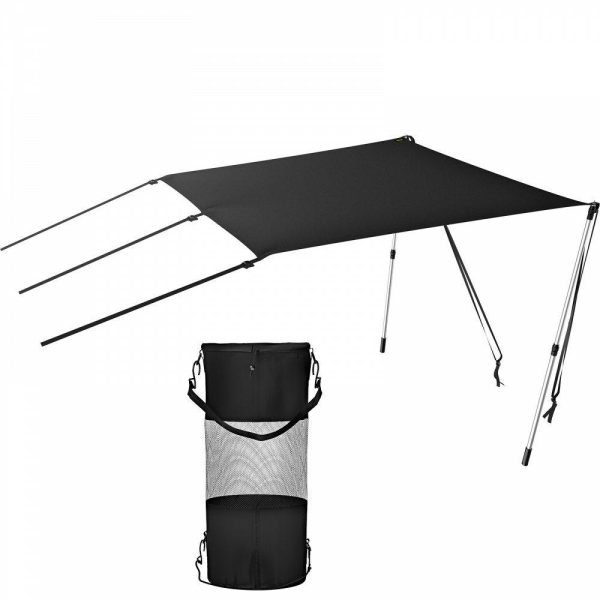 Boat Parts & Accessories |   T-Top Sun Shade Kit 6′ x 5′, UV-Proof 600D Polyester T-top Extension Kit with Rustproof Steel Telescopic Poles, Waterproof T-Top Shade Kit, Easy to Assemble for T-Tops ＆ Bimini Top Automotive Boat Parts & Accessories