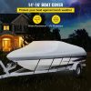 Boat Parts & Accessories |   Waterproof Boat Cover, 14′-16′ Trailerable Boat Cover, Beam Width up to 90″ v Hull Cover Heavy Duty 210D Marine Grade Polyester Mooring Cover for Fits V-Hull Boat with 5 Tightening Straps Automotive Boat Parts & Accessories