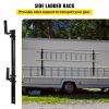 Cargo Management |   Trailer Ladder Rack, Fit for Enclosed Trailer Exterior Side Wall, 2 Bars Adjustable Steel Side Mount Ladder Rack with 441 LBS Capacity, Carry 1 or 2 Ladders, Black Automotive Cargo Management