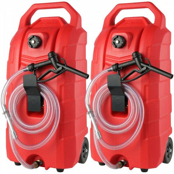 Fuel Transfer & Lubrication |   16 Gallon Fuel Caddy, 7.8 L/min, Portable Gas Storage Tank Container with Hand Pump Rubber Wheels, Fuel Transfer Storage Tank for Gasoline Diesel Machine Oil Car Mowers Tractor Boat Motorcycle Automotive Fuel Transfer & Lubrication