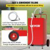 Fuel Transfer & Lubrication |   30 Gallon Fuel Caddy, Fuel Storage Tank on 2 Wheels, Portable Gas Caddy with Manuel Transfer Pump, Gasoline Diesel Fuel Container for Cars, Lawn Mowers, ATVs, Boats, More, Red Red Automotive Fuel Transfer & Lubrication