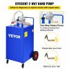 Fuel Transfer & Lubrication |   30 Gallon Fuel Caddy, Gas Storage Tank & 4 Wheels, with Manuel Transfer Pump, Gasoline Diesel Fuel Container for Cars, Lawn Mowers, ATVs, Boats, More, Blue Blue Automotive Blue