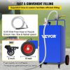 Fuel Transfer & Lubrication |   30 Gallon Fuel Caddy, Gas Storage Tank & 4 Wheels, with Manuel Transfer Pump, Gasoline Diesel Fuel Container for Cars, Lawn Mowers, ATVs, Boats, More, Blue Blue Automotive Blue