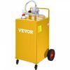 Fuel Transfer & Lubrication |   30 Gallon Fuel Caddy, Gas Storage Tank & 4 Wheels, with Manuel Transfer Pump, Gasoline Diesel Fuel Container for Cars, Lawn Mowers, ATVs, Boats, More, Yellow Yellow Automotive Fuel Transfer & Lubrication