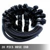 Fuel Transfer & Lubrication |   8AN Fuel Line, 20 Pcs 8AN Fuel Hose Kit, 32.8Ft BK Nylon Stainless Steel Braided Oil Line Hose, NBR CPE Synthetic Rubber AN8 Gas Line, 8AN Universal Fitting Adapter Set with Aluminum Hose End Automotive Fuel Transfer & Lubrication