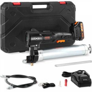 Fuel Transfer & Lubrication |   Cordless Grease Gun, 20-Volt, 10,000 PSI, 39″ Long Hose, Electric Grease Gun Kit Professional High Pressure Battery Powered Grease Gun with Carrying Case, Battery and Charger Included, Black Automotive Fuel Transfer & Lubrication