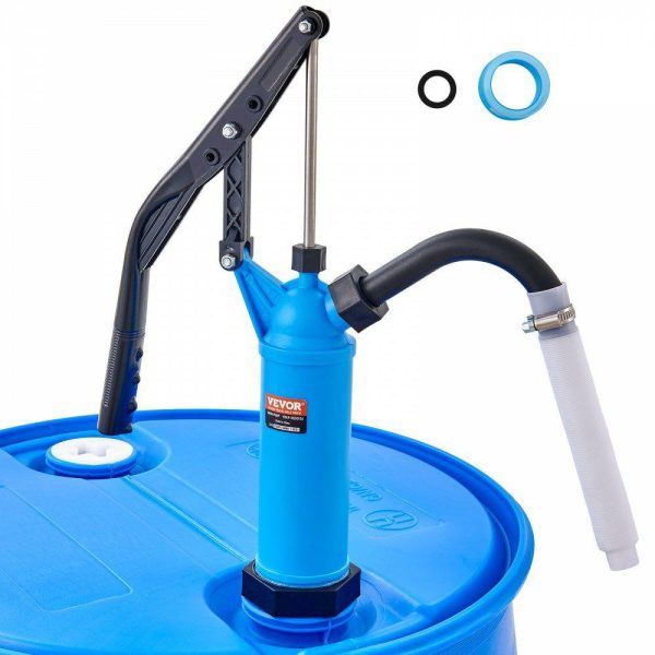 Fuel Transfer & Lubrication |   Drum Pump, 9.5 oz. Per Stroke, Lever-Action Barrel Pump, Fits 5-55 Gallon Drums with 3-Section Suction Tube Assembly & Hose, Hand Operated, Designed to Transfer Water, Alcohol, Corrosive Liquids Automotive Fuel Transfer & Lubrication