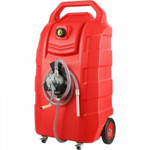 Fuel Transfer & Lubrication |   Fuel Caddy, 32 Gallon, Portable Fuel Storage Tank On-Wheels, with Manual Transfer Pump, Gasoline Diesel Fuel Container for Cars, Lawn Mowers, ATVs, Boats, More, Red Automotive Fuel Transfer & Lubrication