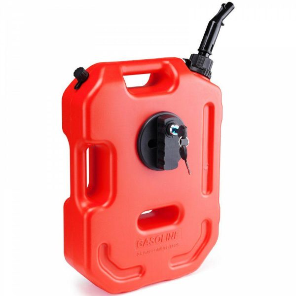 Fuel Transfer & Lubrication |   Gas Can, 2.64 Gallon/10L, Fuel Tank with Spout and Lockable Bracket, Storage Gasoline Container, Auto-Off Function & Adjustable Flow Rate, Compatible with Most Cars Motorcycle SUV ATV UTV, Red Automotive Fuel Transfer & Lubrication