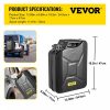 Fuel Transfer & Lubrication |   Jerry Fuel Can, 5.3 Gallon / 20 L Portable Jerry Gas Can with Flexible Spout System, Rustproof ＆ Heat-resistant Steel Fuel Tank for Cars Trucks Equipment, Black Black Automotive Black