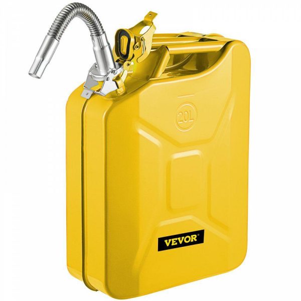 Fuel Transfer & Lubrication |   Jerry Fuel Can, 5.3 Gallon / 20 L Portable Jerry Gas Can with Flexible Spout System, Rustproof ＆ Heat-resistant Steel Fuel Tank for Cars Trucks Equipment, Yellow Yellow Automotive Fuel Transfer & Lubrication