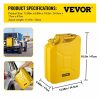 Fuel Transfer & Lubrication |   Jerry Fuel Can, 5.3 Gallon / 20 L Portable Jerry Gas Can with Flexible Spout System, Rustproof ＆ Heat-resistant Steel Fuel Tank for Cars Trucks Equipment, Yellow Yellow Automotive Fuel Transfer & Lubrication