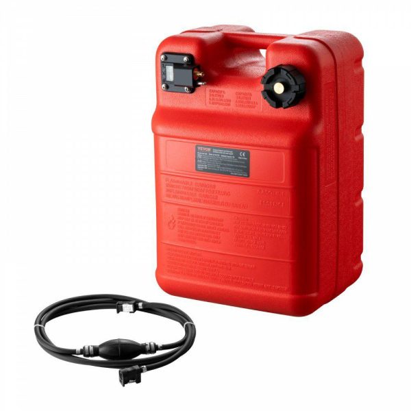 Fuel Transfer & Lubrication |   Marine Fuel Tank, 6.34 Gallon/24L, Portable Boat Fuel Gas Tank for Outboard Engine Boats, Plastic Outboard Marine Boat Fuel Tank with Hose, Easy to Carry for Yacht, Fishing Boat, Deck Boat, Red Automotive Fuel Transfer & Lubrication